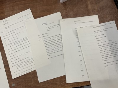 Lot 1443 - Fourteen 1960s sketches for The Frost Report by Terry Jones and Michael Palin, performed by Ronnie Barker, Ronnie Corbett, John Cleese and others. Provenance: Josephine Tewson Collection