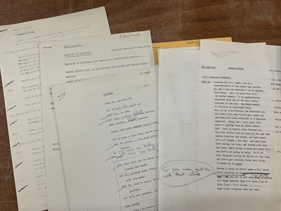 Lot 1443 - Fourteen 1960s sketches for The Frost Report by Terry Jones and Michael Palin, performed by Ronnie Barker, Ronnie Corbett, John Cleese and others. Provenance: Josephine Tewson Collection