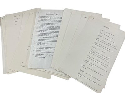 Lot 1445 - Collection of 25 original sketches from Frost on Sunday, authors unknown, the performers including Ronnie Barker, Ronnie Corbett, Josephine Tewson and others, some annotated