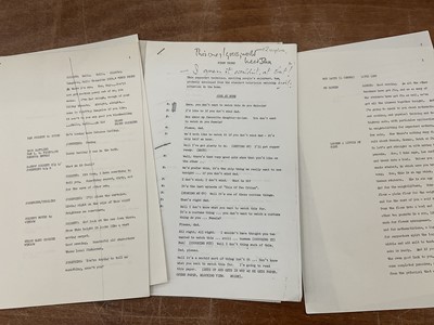 Lot 1445 - Collection of 25 original sketches from Frost on Sunday, authors unknown, the performers including Ronnie Barker, Ronnie Corbett, Josephine Tewson and others, some annotated