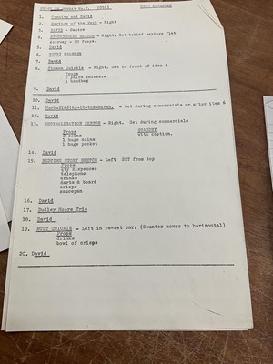 Lot 1447 - Small group of paperwork, schedules etc, relating to The Frost Report and Two Ronnies.