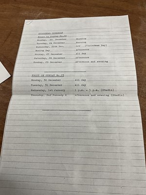 Lot 1447 - Small group of paperwork, schedules etc, relating to The Frost Report and Two Ronnies.