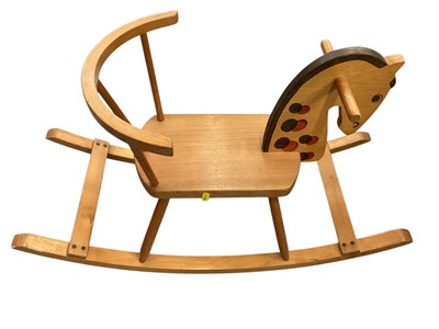 Lot 2001 - Wooden horse child's rocking chair (1)