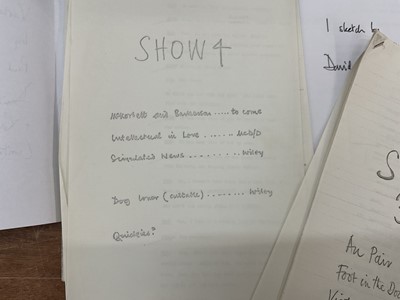 Lot 1449 - Collection of fourteen comedy sketches written by the team of David McKellar, David Nobbs and Peter Vincent, variously annotated. Provenance: Josephine Tewson Collection.