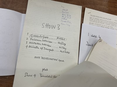 Lot 1450 - Collection of comedy sketches, by writers including David Nobbs, Ian Davidson, Paul McDowell, Ronnie Barker (under his pseudonym Gerald Wiley, Joe Steeples, Peter Vincent. Provenance: Josephine...