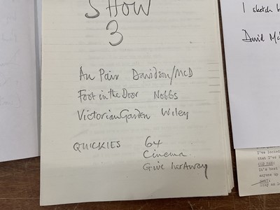Lot 1450 - Collection of comedy sketches, by writers including David Nobbs, Ian Davidson, Paul McDowell, Ronnie Barker (under his pseudonym Gerald Wiley, Joe Steeples, Peter Vincent. Provenance: Josephine...