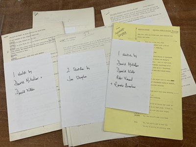 Lot 1450 - Collection of comedy sketches, by writers including David Nobbs, Ian Davidson, Paul McDowell, Ronnie Barker (under his pseudonym Gerald Wiley, Joe Steeples, Peter Vincent. Provenance: Josephine...