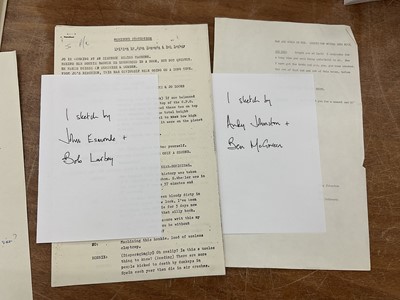 Lot 1451 - Collect of scripts for quick comedy skits for Frost on Sunday, and other sketches for Frost and Corbett Follies, writers including Eric Idle, Barry Cryer, David Nobbs, Bob Block, Dick Vosburgh e...