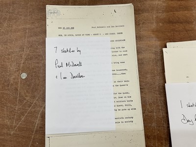 Lot 1451 - Collect of scripts for quick comedy skits for Frost on Sunday, and other sketches for Frost and Corbett Follies, writers including Eric Idle, Barry Cryer, David Nobbs, Bob Block, Dick Vosburgh e...