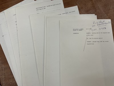 Lot 1451 - Collect of scripts for quick comedy skits for Frost on Sunday, and other sketches for Frost and Corbett Follies, writers including Eric Idle, Barry Cryer, David Nobbs, Bob Block, Dick Vosburgh e...