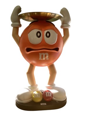 Lot 2552 - M&M's promotional table with brass tray, 69cm in overall height.