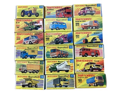 Lot 2015 - Match Superfast Series 1-75 including Ford Tractor No.39, Toe Joe No.74, Stretchea Fetcha Ambulance No.46, Office Site Truck No.60, DAF Tipper Container Truck No.47, Kennel. Truck No.50, Articul...