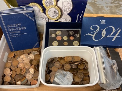 Lot 533 - G.B. - Mixed coinage to include Whitman folders containing pre 1947 silver coins (N.B. Est. face value £2), bronze, UNC change checker issues, Royal Mint proof sets 1970 x 2, 1971 x 2, 1972, 197...