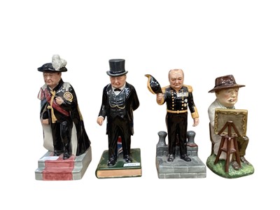 Lot 1243 - Four Manor Limited Editions The Life and Times of Winston Churchill modelled by Ray Noble - Knight of the Garter, The Politician, Winston the Artist and Lord Warden of The Cinque Ports