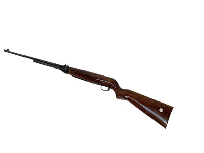 Lot 921 - Webley Mark 3 .22 under lever action air rifle, numbered A3832, the metalwork retaining almost all of original finish, inset Webley badge to stock.