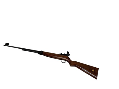 Lot 925 - Webley Mark 3 'Super Target' .177 under lever action air rifle numbered F652, metalwork retaining most of original finish, with refinished stock inset with Webley badge and foresight.