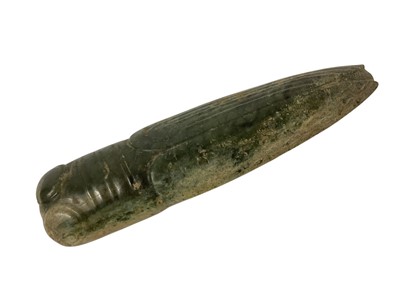Lot 932 - Chinese carved nephrite jade model of a cicada