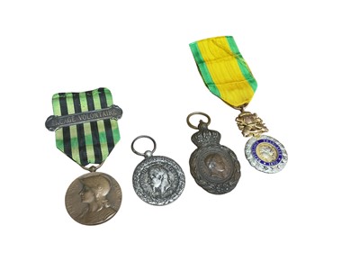 Lot 767 - French Medaille Militaire (1870 - 1940), together with French Franco - Prussian War Commemorative medal and two other French medals (4).