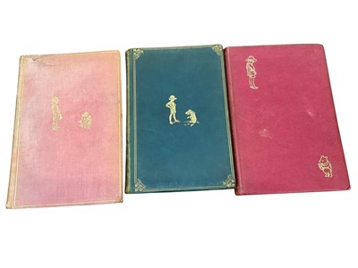 Lot 1619 - A. A. Milne - The House at Pooh Corner. London: Methuen & Co. Ltd., 1928. First edition, deluxe issue, together with two other Pooh books, including House at Pooh Corner, 1928 first edition....