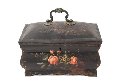 Lot 793 - Late 18th century Pontypool tôle ware tea caddy