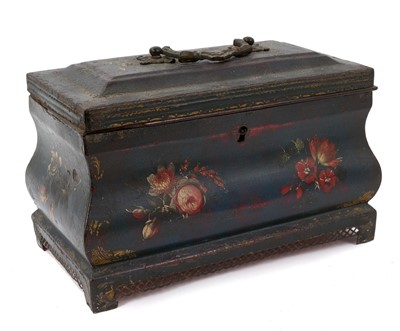 Lot 792 - Late 18th century Pontypool tôle ware tea caddy