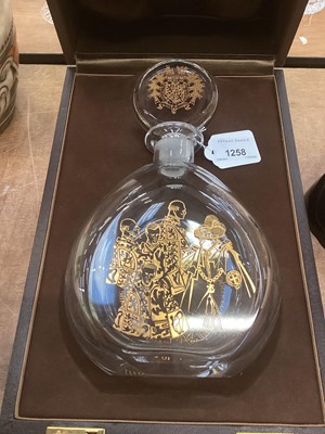 Lot 1258 - Garrard & Co limited edition glass decanter to commemorate the centenary of Sir William Spencer Churchill 1874-1974, etched Garrard & Co, Ltd, The Crown Jewellers, 112 Regent Street, Lon...
