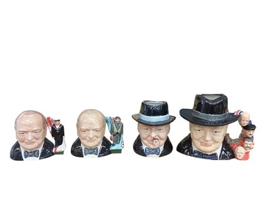 Lot 1260 - Three Manor Limited Editions Winston Churchill character jugs together with another similar (4)