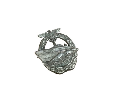 Lot 739 - Nazi Kriegsmarine (2nd type) E-Boat War badge by Schwerin Berlin, (raised relief on the reverse), believed to be a late war issue.