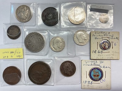 Lot 534 - G.B. - Mixed coinage to include silver Charles II Crown 1670 G, Edward VII Florins 1903 F, 1904 F, 1907 (N.B. Cleaned) otherwise VF, copper Victoria Penny 1847 EF, George III Two Pence 1797 (N....