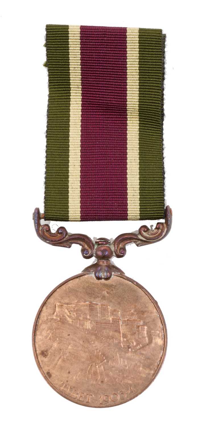 Lot 26 - Edward VII Tibet medal named to 895 Cooly. Metra. Lal. S & T Corps.