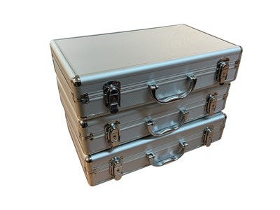 Lot 537 - Accessories - Aluminium coin cases (3 coin cases)