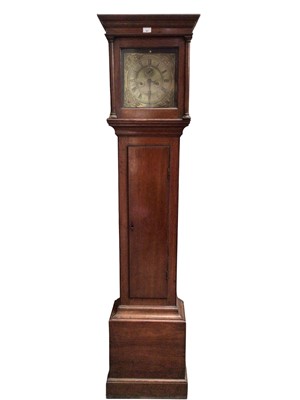 Lot 581 - Late 17th century / early 18th century oak longcase by Jonathan Aylward, Guildford