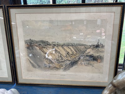 Lot 2668 - Pair of lithographic prints of railway/engineering/industrial interest, including 'Tring Cutting' and 'Making the Embankment - Wolverton Valley', published 1838-9 by Bourne & Ackermann