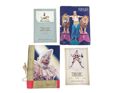 Lot 1521 - Collection of circus memorabilia, mostly Bertram Mills, 1930s onwards, including a good range of advertising booklets and programmes (2 boxes)