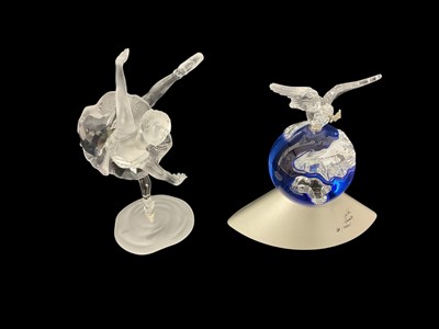 Lot 1277 - Two Swarovski Crystal ornaments - Millenium Globe 2000 and Ballerina, both boxed
