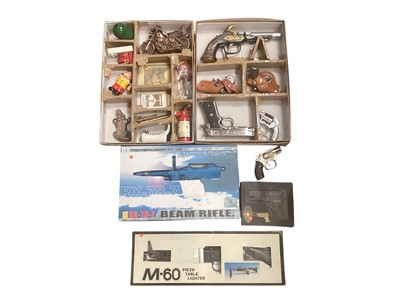 Lot 2584 - Collection of modern novelty lighters in the form of guns and other weapons (1 box).