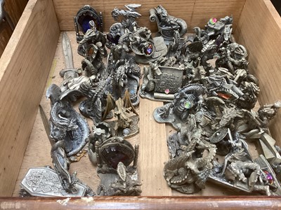 Lot 2680 - Collection of Myth and Magic pewter figures and other similar, including chess pieces