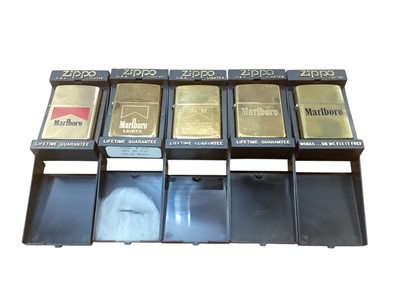 Lot 2589 - Group of five Zippo Marlboro advertising lighters in original boxes (5).