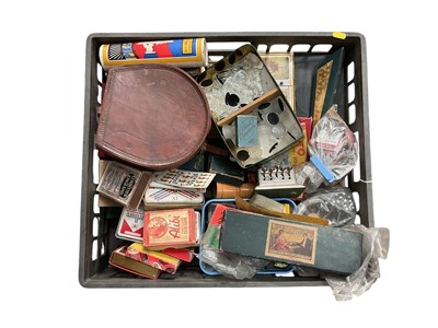 Lot 2681 - Collection of vintage cards, games, chess pieces, etc (2 boxes)