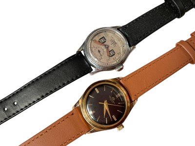 Lot 227 - 1950s gentleman's Oris wristwatch with a Anti-Shock 15jewels movement, nickel plated and stainless steel case, and a 1950s gold plated Bucherer 17jewel gentleman's