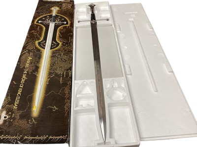 Lot 2520 - The Lord of the Rings Anduril: The Sword of King Elessar & Sword of the Witching, both boxed (2)
