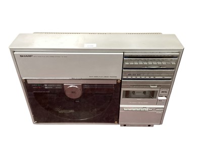 Lot 2349 - Group of audio equipment, including a 1980s Sharp VZ-3510 Vertical Play Disc Stereo System, together with a Bush Dual Cassette Audio System, Panasonic DVD player/recorder, a NAD 7130 receiver, T...