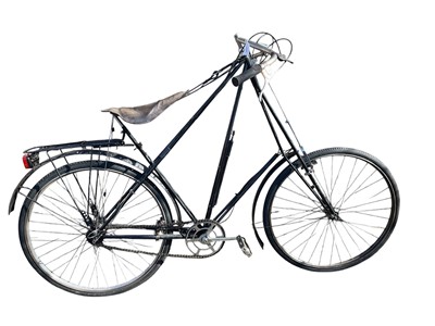 Lot 2688 - 'The Dursley Pedersen Cycle Co, Dursley England' bicycle in black painted finish with brown leather Kempek saddle.