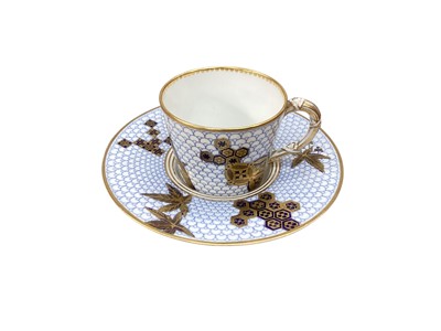 Lot 1286 - Royal Worcester Trembleuse cup and saucer, together with another plate with floral decoration (3)