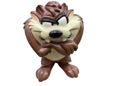 Lot 2532 - Warner Bros characters moulded plastic Taz 18" high and cut out Wolf 32" high (2)