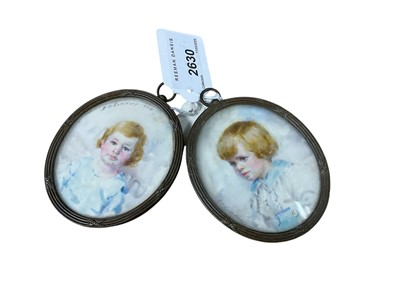 Lot 2630 - Pair of portrait miniatures on ivory