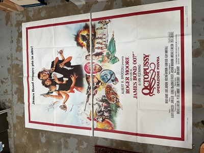 Lot 1536 - Italian 4 Fogli movie poster - James Bond Octopussy 1983, printed in 2 sections and designed to overlap, 198cm x 140cm