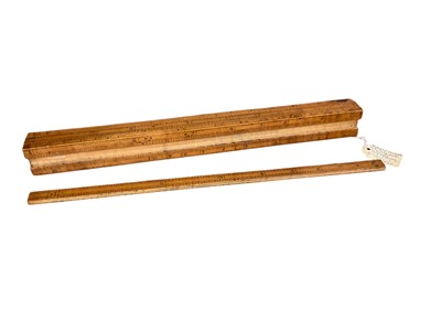Lot 2662 - Rare late 18th / early 19th century 12 inch boxwood gaugers slide rule by Joseph Stuchbury