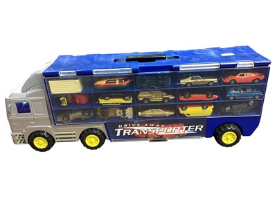 Lot 2709 - Matchbox 1-75 Series diecast models and others, plus two carrying cases and drive away transporter (qty)