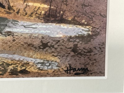 Lot 163 - Winnie Hanrahan, pair of watercolours - Rural Landscapes, signed, 35cm x 54cm, in glazed gilt frames